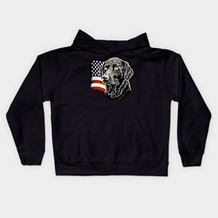 Patriotic Curly-coated Retriever Kids Hoodie